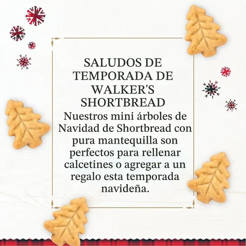 Vista 2 de Walker's Shortbread - Mini galletas navideñas en forma de árbol de Navidad, galletas de mantequilla pura, caja de 5.3 onzas