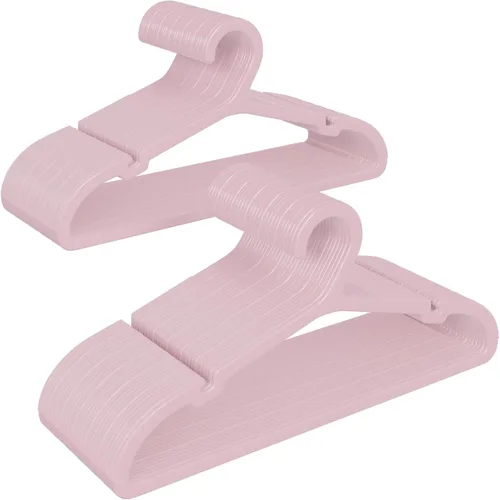 Vista 11 de ABHENG Perchas de Plástico para Niños, Paquete de 60, Perchas Ultra Delgadas para Armario, Antideslizantes, que Ahorran Espacio, Resistentes, 14" An