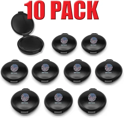 Vista 2 de Almohadilla de tinta compacta para huellas dactilares, juego de 10, color negro, almohadilla de tinta de huellas dactilares fácil de almacenar