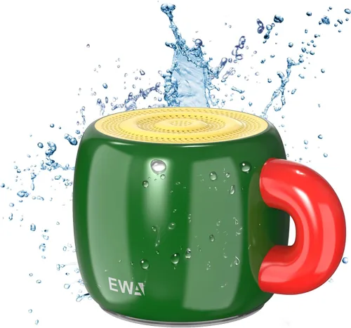 EWA Altavoz Bluetooth, mini altavoz Bluetooth portátil con diseño creativo en forma de taza, IP67 impermeable, sonido fuerte y claro, regalo ideal