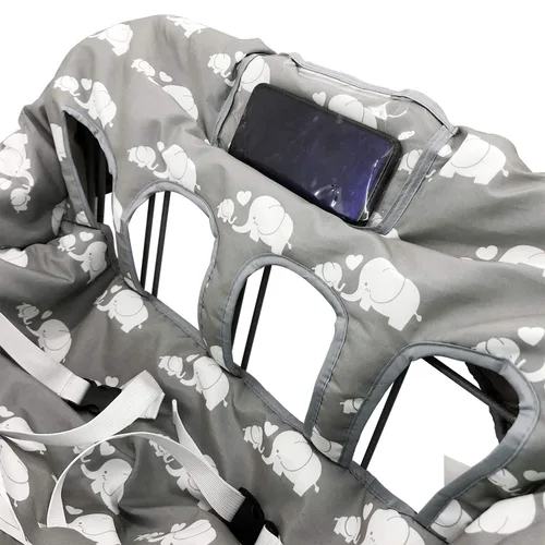 Vista 4 de Funda doble para carrito de la compra para bebés con funda de transporte. Apto para tiendas de comestibles de almacén al por mayor como Costco SAMS
