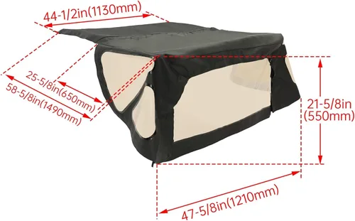 Vista 3 de HECASA Repuesto superior suave compatible con Suzuki Sidekick Geo Tracker 1988-1994, vinilo de tela de vela, negro, ventanas tintadas