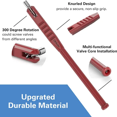 Vista 4 de CKAuto - Herramienta para instalar/extraer vástago de válvula de neumático con herramienta para núcleo de válvula de neumático, herramienta