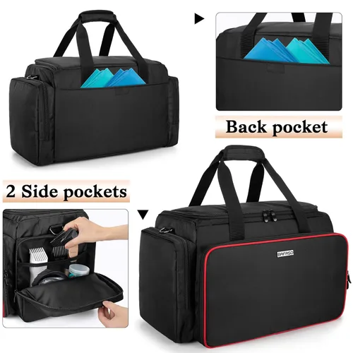 Vista 5 de BAFASO Bolsa de peluquería de gran capacidad con divisores ajustables, estuche de peluquería de viaje con capacidad para varias herramientas