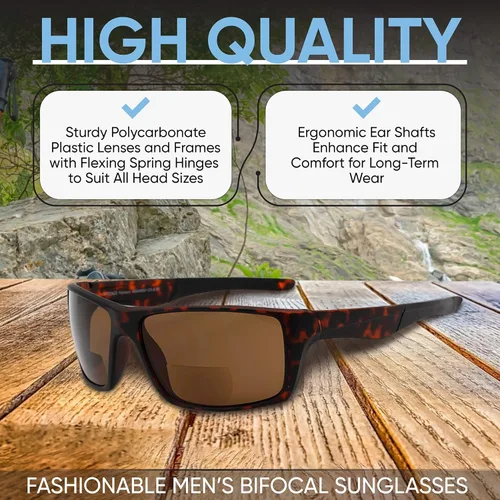 Vista 5 de Yogo Vision Bifocal Reading Sunglasses for Men Women Sports Wrap Around Reader Glasses