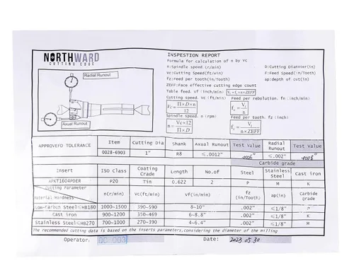 Vista 8 de Accusize Industrial Tools 1 pulgada x 5-27/32 pulgadas vástago R8 de 90 grados fresas indexables con 2 insertos de carburo Apkt1604 instalados