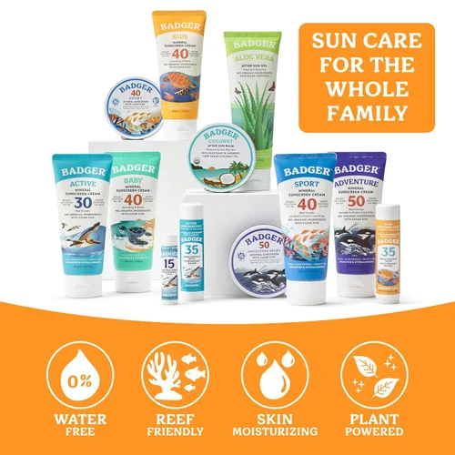 Vista 5 de Badger Mineral Kids - Protector solar en barra SPF 35, protector solar de óxido de zinc para niños, 97% ingredientes orgánicos, seguro