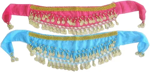 Vista 5 de Lucky staryuan 2Pieces Kid Sequins Belly Dance Hip Scarf Wrap Belt