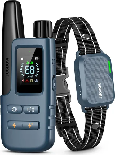 Vista 11 de Jugbow Collar de choque para perro, collar de entrenamiento para perros de 4500 pies con control remoto, IPX8 impermeable, collar eléctrico