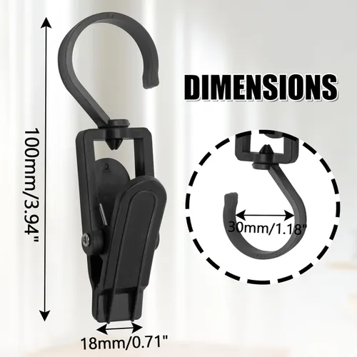 Vista 2 de Ganchos giratorios de plástico para colgar, ganchos giratorios súper fuertes, ganchos para ropa, clips de ropa, perchas de armario para el hogar