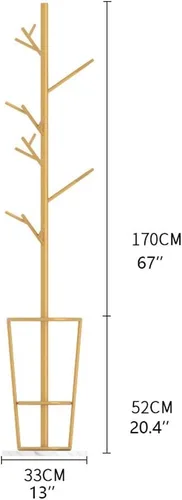 Vista 2 de Perchero para el suelo, perchero nórdico creativo con ramas de hierro, base de mármol, perchero con perchero para paraguas, decoración práctica