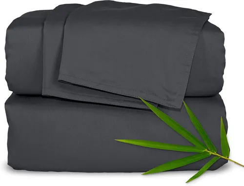 Vista 22 de Pure Bamboo - Juego de sábanas Queen de bambú, 100 % viscosa orgánica genuina derivada del bambú, lujosamente suave y refrescante, doble costura