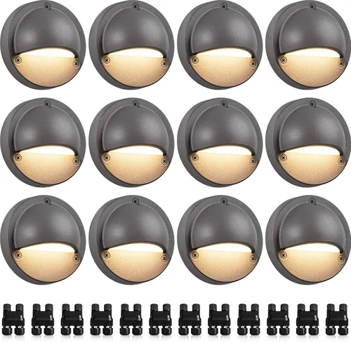 Vista 8 de SUNVIE Luces de cubierta de bajo voltaje con conector Fastlock2 de cable de 5 W, luces LED para escalones de paisaje, iluminación de acento al aire