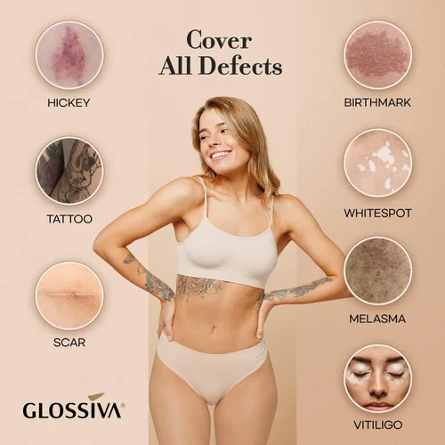 Vista 3 de Corrector impermeable para cubrir tatuajes, maquillaje para manchas oscuras, cicatrices, vitíligo y más, 2 x 1.0 fl oz, uso en el cuerpo