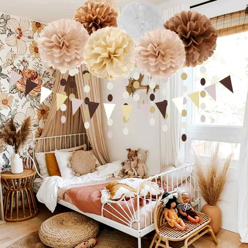 Vista 6 de Nuestra marca Ouruola - Paquete de decoración para fiestas de baby shower boho - 28 piezas de decoración de cumpleaños, boda, despedida de soltera