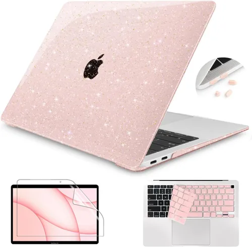 Vista 12 de Teryeefi Funda para MacBook Air de 13 pulgadas 2020 2021 2019 2018 versión A2337 M1 A2179 A1932, carcasa rígida esmerilada y cubierta de teclado