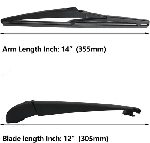 Vista 2 de Kit de brazo de limpiaparabrisas trasero - Reemplaza 2007-2012 para Hyundai Santa Fe limpiaparabrisas trasero y brazo de limpiaparabrisas