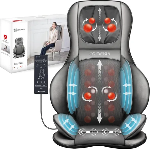 Vista 10 de COMFIER Cojín de Masaje Shiatsu con Calor, Masajeador de Espalda Shiatu 2D/3D con Control por App, Almohadilla de Silla de Masaje de Amasado