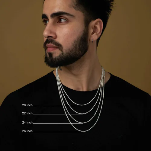 Vista 5 de LeCalla Solid 925 Sterling Silver, 18K Gold Plated & Rhodium Plated 3 MM Diamond-Cut Braided Rope Chain Necklace for Men Women