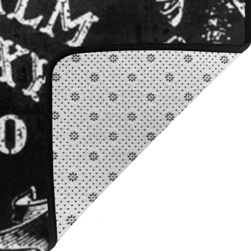 Vista 6 de Alfombra suave multiusos para interiores, alfombra vintage de esqueleto, tablero mágico, negro, antideslizante, para sofá, sala de estar