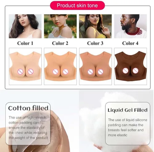 Vista 5 de Silicone Breast Forms Breastplate Fake boobs Fake Breast Round Collar Style CDEG Cup For Crossdressers Drag Queen