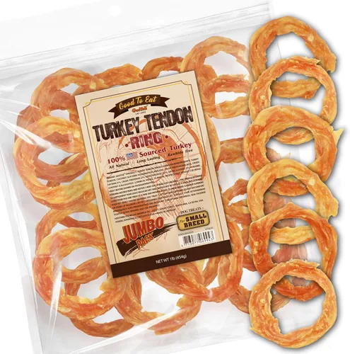 Vista 8 de Gootoe Tendones de pavo para perros, golosinas hipoalergénicas para perros, alternativa de cuero crudo, masticables de larga duración