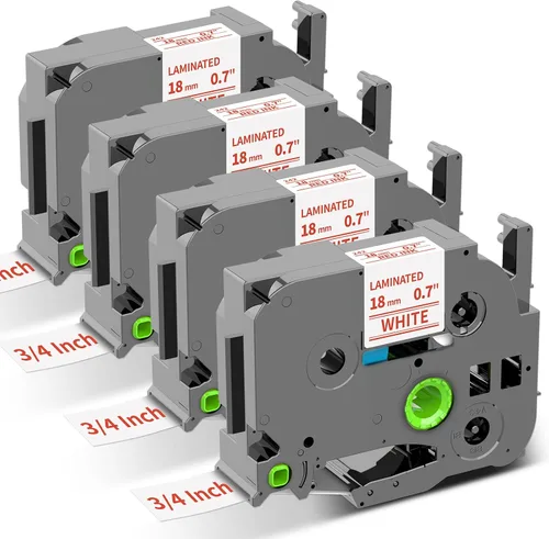 Vista 14 de Cinta transparente laminada de 0.47 pulgadas de repuesto para cinta de etiquetas Brother P-Touch negra sobre transparente TZe-131, compatible