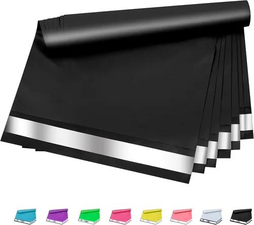 Vista 9 de Sobres de polietileno de 10 x 13 pulgadas, 100 unidades, sobres de correo de plástico morado con grosor de 2.4 milésimas de pulgada, bolsas de envío