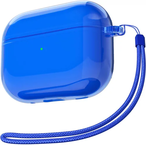 Vista 44 de Svanove Funda transparente para Airpods con correa, bonita carcasa rígida transparente de plástico para Airpods de 1ª 2ª generación con cuerda