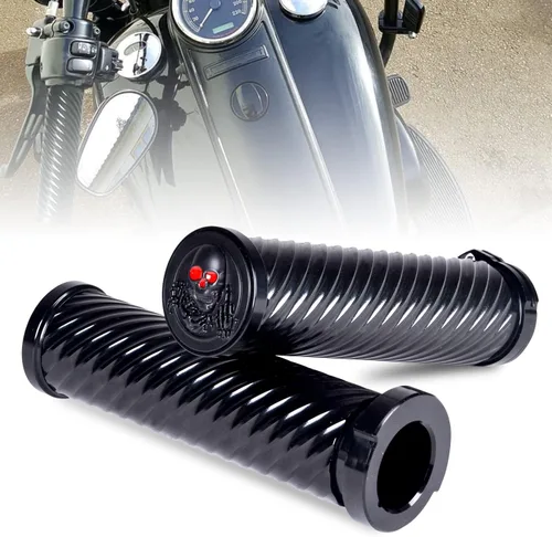 Goldfire Empuñaduras de motocicleta de 1" 0.984 in para manubrio Harley Touring Electra Glide Street Glide Road King Road Glide Softail Fat Boy Dyna