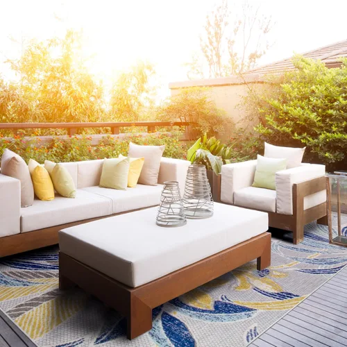 Vista 9 de Leick Home 595249 Song Floral - Alfombra rectangular para interiores y exteriores, 3 x 5 pies