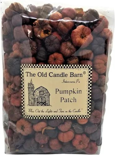 Old Candle Barn Bolsa de 4 tazas con parche de calabaza, mini calabazas Putka Pods con mini palitos de canela, popurrí o decoración, fabricado en