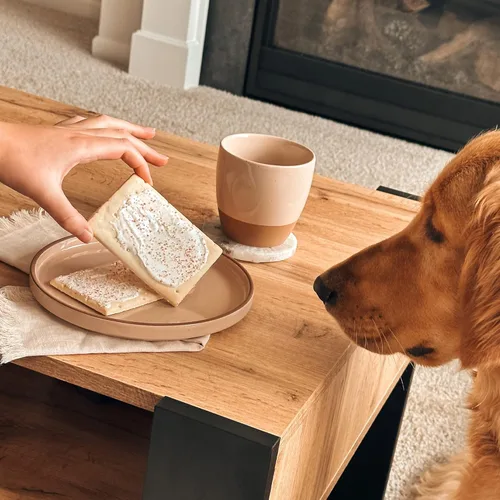 Vista 7 de MORA Juego de 6 Platos Planos de Cerámica de 8 pulgadas - El Plato para Postre, Ensalada, Aperitivo, Almuerzo Pequeño, etc. Apto para Microondas