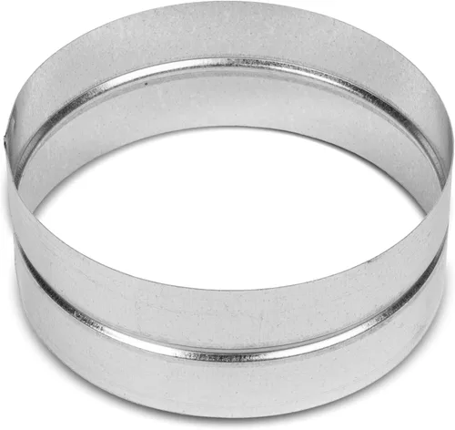 Vista 9 de Conector de conducto de ventilación de metal galvanizado de 4 pulgadas - Extensión redonda para ventilación - Acoplador de ventilación de metal de 4