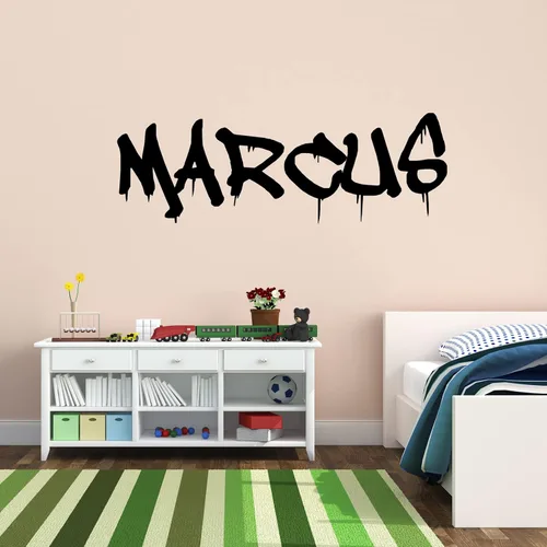 VWAQ Calcomanía de pared personalizada con nombre de graffiti – Adhesivo decorativo de vinilo personalizado para niños, gráfico de hip hop, CSGN5 (4