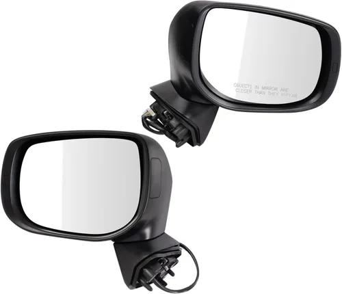 Vista 197 de TRQ Conjunto de 2 piezas de espejo lateral para conductor y pasajero, ajuste eléctrico, sin calefacción, sin memoria, color negro, compatible