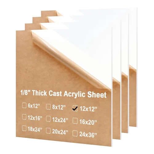 Vista 71 de KINLINK Láminas de plexiglás 6x12 de 1/8 pulgada de espesor - Lámina de acrílico negro fundido de 3mm, lámina de plástico policarbonato