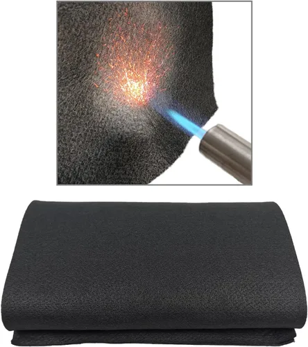 Paquete de 2 mantas de soldadura de fieltro de carbono ignífugas resistentes a altas temperaturas hasta 1800 °F protegen del fuego, almohadilla de