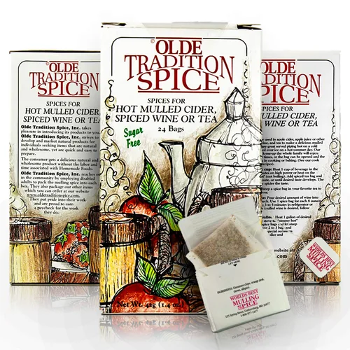 Olde Tradition Spice: Especias para calentar en bolsas de té para sidra de manzana, vino caliente, Glühwein, bebida festiva caliente - Sin azúcar y