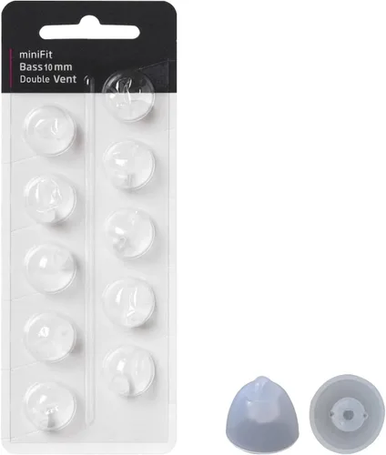 Vista 4 de Cúpulas para audífonos Oticon MiniFit Cúpulas para graves de doble ventilación: 2 paquetes (0.394 in), cúpulas universales para suministros