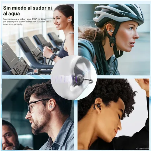 Vista 3 de THIАKA SORA Auriculares con clip de oreja abierta 0.16 oz ENC Bluetooth 5.4 Trabajo y Deportes Negro