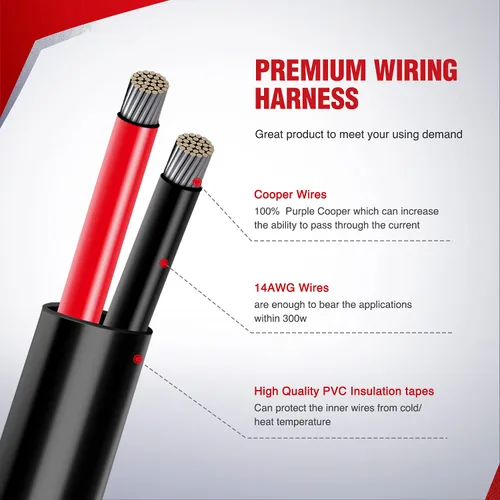 Vista 9 de Nilight 10018W 14AWG Kit de arnés de cableado con conector DT Barra de 12V, interruptor de encendido y apagado, relé de potencia, fusible de hoja