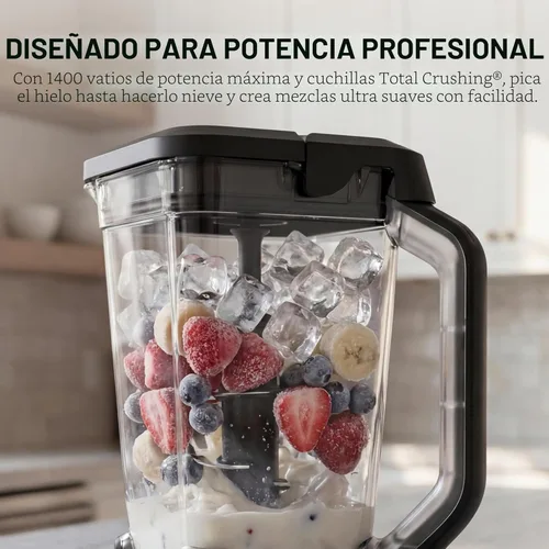 Vista 3 de Ninja BN751 Professional Plus DUO Licuadora, 1400 vatios máximo, 3 programas de Auto-IQ para batidos, bebidas congeladas y extracciones