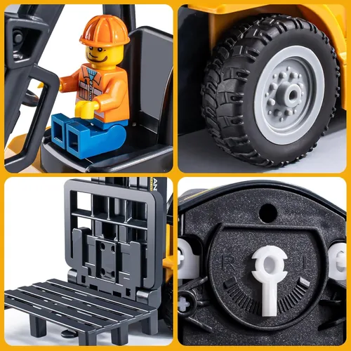 Vista 4 de Juguetes de Carretilla Elevadora con Control Remoto de 2.4GHz, Camión Carretilla Elevadora RC con Rociador, Luces Geniales, Sonido, Escala 1/24, 11