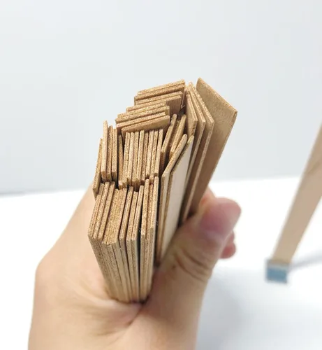 Vista 3 de 120 mechas de madera para velas, madera natural de 0.039 pulgadas de grosor con calcomanías de mecha y clips para hacer velas de bricolaje