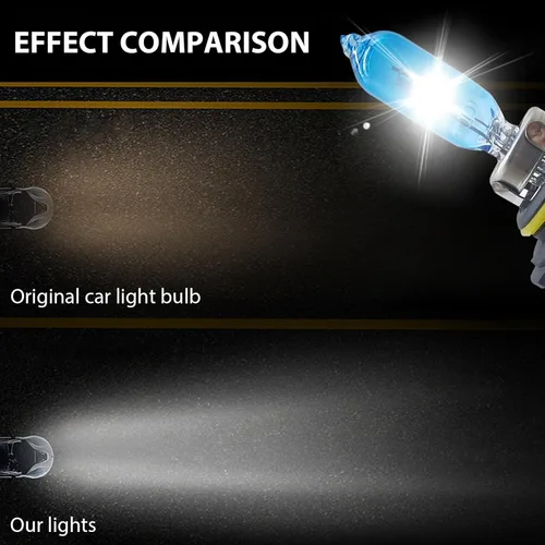 Vista 4 de Pack-2 9012 Bombillas halógenas, bombillas de xenón para automóvil, luces de haz alto de 12 V 55 W, kit de repuesto de luces de automóvil, universal