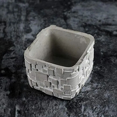 Vista 5 de Molde de silicona para macetas, jarrón de plantas suculentas, moldes de cemento de yeso, molde de arcilla de hormigón