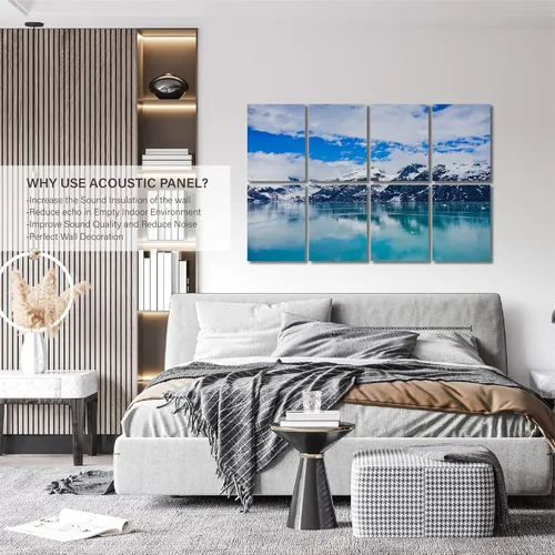 Vista 5 de Olanglab Paneles acústicos artísticos, paquete de 8 paneles acústicos insonorizados de 48 x 32 pulgadas, paneles acústicos autoadhesivos absorbentes