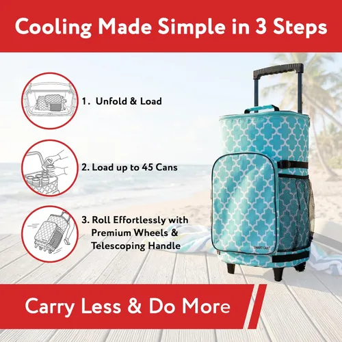 Vista 5 de dbest products - Nevera tipo carrito inteligente ultra compacta extendida, con aislamiento, con plataforma trasera, plegable, para barbacoa, playa