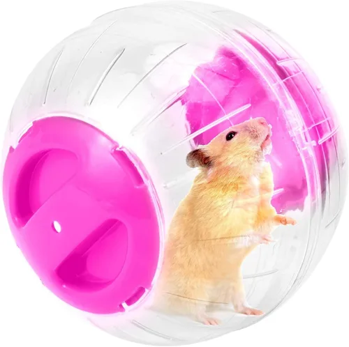 Vista 7 de Bola de ejercicio para hámster, rueda silenciosa para hámster, bola transparente para animales pequeños, para rata Dwar, alivia el aburrimiento